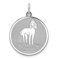 thumbnail image 1 of Auriga Fine Jewelry 925 Sterling Silver Rhodium-plated Poodle Disc Charm for Women (L - 26 mm, W - 19 mm), 1 of 1