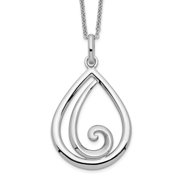 Auriga Fine Jewelry 925 Sterling Silver Rhodium-plated Remember Me Always Necklace for Women 18"