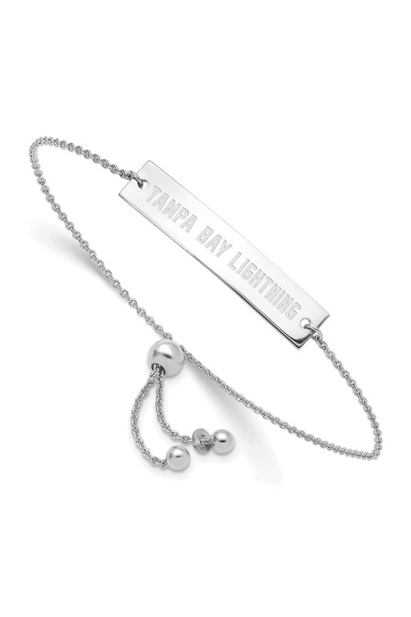 Fine Jewelry 925 Sterling Silver Rhodium-plated Bar Adjustable 9 inch Bracelet for Women