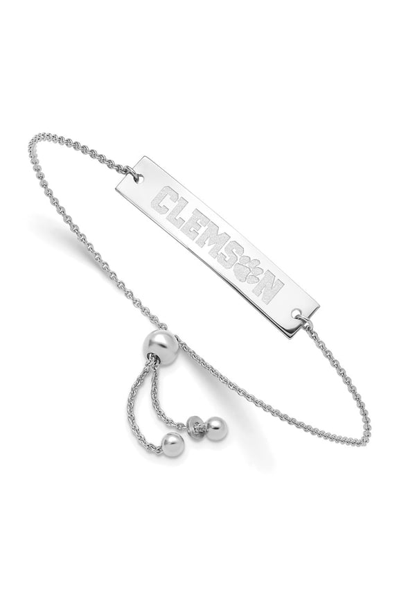 Fine Jewelry 925 Sterling Silver Rhodium-plated Bar Adjustable 9 inch Bracelet for Women