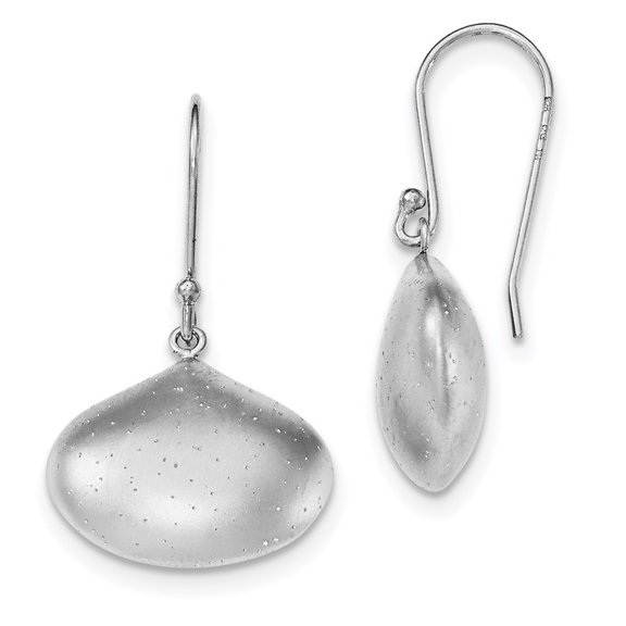 Auriga Fine Jewelry 925 Sterling Silver Sparkle-cut Brushed Teardrop Dangle Earrings for Women