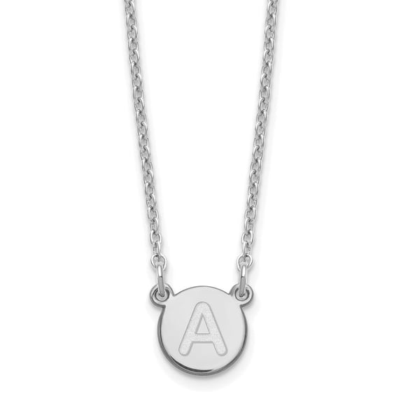 Auriga Fine Jewelry 925 Sterling Silver Circle Block Letter A Initial Necklace for Women 18"