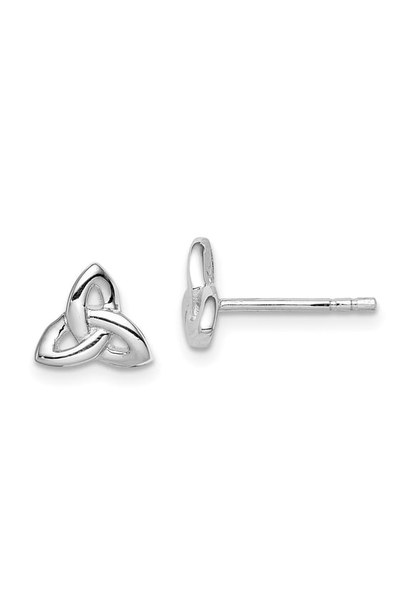 Fine Jewelry 925 Sterling Silver Trinity Symbol Post Stud Earrings for Women