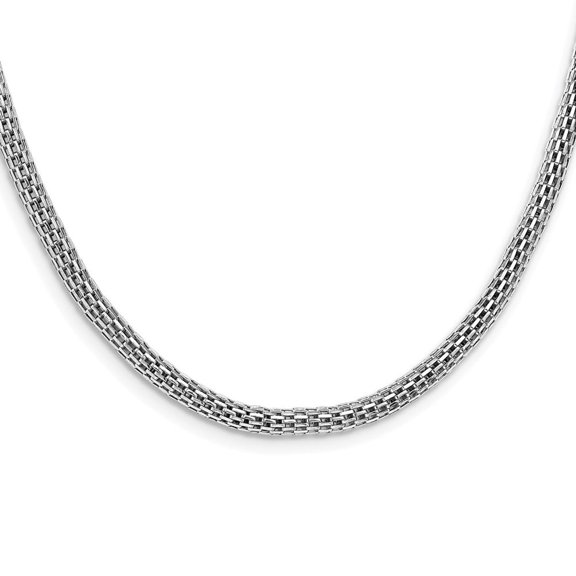 Auriga Fine Jewelry 925 Sterling Silver Rhodium-plated w/ 2in ext. Choker Necklace for Women 17"