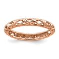 thumbnail image 1 of Auriga Fine Jewelry 925 Sterling Silver Rose-plated Carved Ring for Women Size 6, 1 of 6