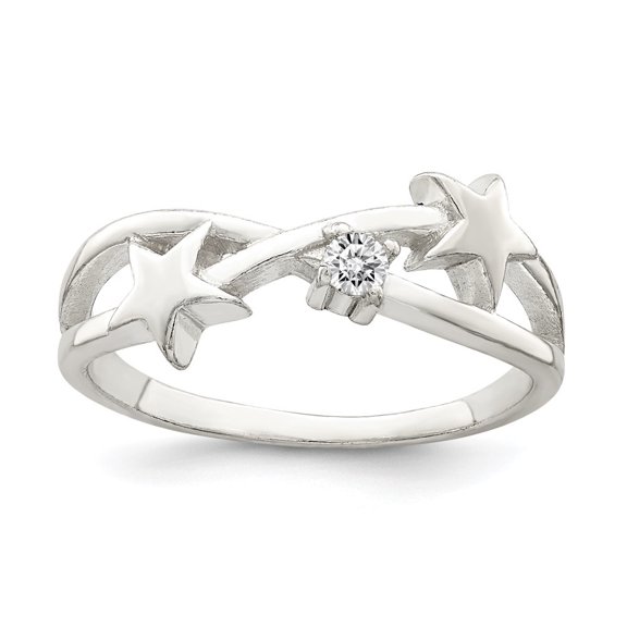 Auriga Fine Jewelry 925 Sterling Silver Round Cut Cubic Zirconia Engagement Ring Size 7 for Women