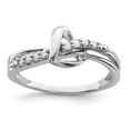 thumbnail image 1 of Auriga Fine Jewelry 925 Sterling Silver Round Diamond Heart Ring for Women Size 8, 1 of 5