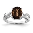 thumbnail image 1 of Auriga Fine Jewelry 925 Sterling Silver Smoky Quartz and Diamond Ring Size 6 for Women, 1 of 4