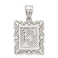 thumbnail image 1 of Auriga Fine Jewelry 925 Sterling Silver Square Diamond-cut Letter F Initial Pendant for Women (L-30 mm, W-18 mm), 1 of 6