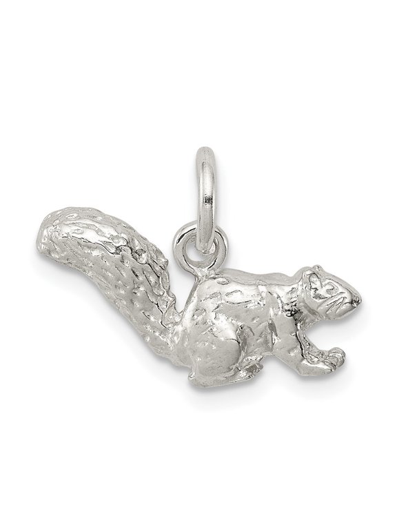 Fine Jewelry 925 Sterling Silver Squirrel Charm Pendant for Women(L- 11mm, W- 19mm)
