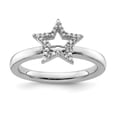 thumbnail image 1 of Auriga Fine Jewelry 925 Sterling Silver Star Diamond Ring for Women Size- 9, 1 of 6