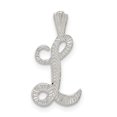 thumbnail image 1 of Auriga Fine Jewelry 925 Sterling Silver Textured Letter L Initial Chain Slide Pendant for Women, 1 of 6