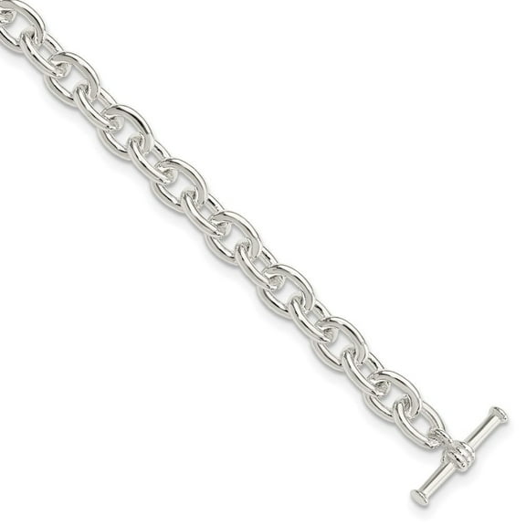 Auriga Fine Jewelry 925 Sterling Silver Toggle Link Bracelet 7.5 inch for Women