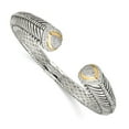 thumbnail image 1 of Auriga Fine Jewelry 925 Sterling Silver Yellow Gold Diamond Hinged Cuff Bracelet for Women, 1 of 5