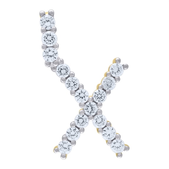 Auriga Fine Jewelry 925 Sterling Silver Yellow-Tone Initial Letter X Charm Pendant for Women