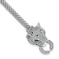 thumbnail image 1 of Auriga Fine Jewelry 925 Sterling Silver Zirconia Cheetah Head Bracelet 7.25inch for Women, 1 of 4