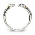 thumbnail image 1 of Auriga Fine Jewelry 925 Sterling Silver with 14K Accent Antiqued Round Topaz and Peridot Ring for Women Size 6, 1 of 6