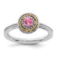 thumbnail image 1 of Auriga Fine Jewelry 925 Sterling Silver with 14K Pink Tourmaline Ring for Women Size-6, 1 of 6
