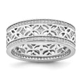 thumbnail image 1 of Auriga Fine Jewelry 925 Sterling Silver with 14K Rh-plated CZ Band Size 7 for Women, 1 of 6