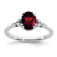 thumbnail image 1 of Auriga Fine Jewelry 925 Sterling Silver with 14K Rh-plated Garnet and Diamond Ring Size 6 for Women, 1 of 6