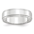 thumbnail image 1 of Auriga Fine Jewelry 14K White Gold 6mm Flat with Step Edge Men's Wedding Band Size- 13, 1 of 5