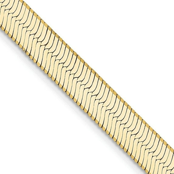 Auriga Fine Jewelry 14K Yellow Gold 5.5 mm Silky Herringbone Chain Necklace for Men 22"