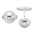 thumbnail image 1 of Auriga Fine Jewelry 925 Sterling Silver Polished Round Domed Cufflinks for Men, 1 of 4