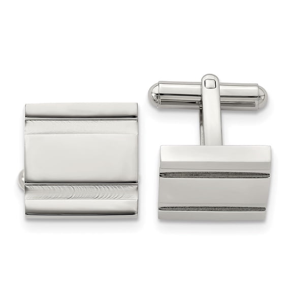 Auriga Fine Jewelry Stainless Steel Polished Square Cufflinks for Men