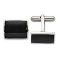 thumbnail image 1 of Auriga Fine Jewelry Stainless Steel Polished with Black Carbon Fiber Inlay Cufflinks for Men, 1 of 4