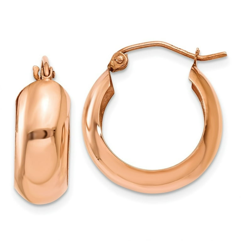 10k Rose Gold 21mm x 2mm Polished Hoop Earrings 10k Rose Gold 21mm x 2mm Polished Hoop Earrings