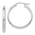 thumbnail image 1 of Auriga Fine Jewelry 10K White Gold Polished Hoop Earrings for Women (L-25 mm, W-25.5 mm), 1 of 3