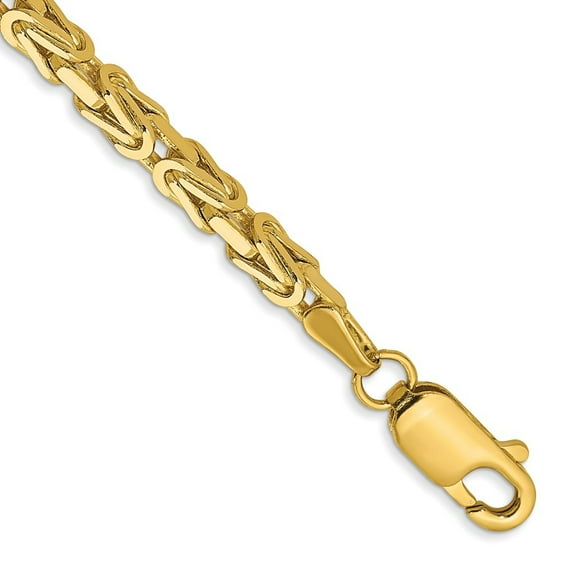 Auriga Fine Jewelry 10K Yellow Gold 2.5mm Byzantine 7" Chain Bracelet for Women