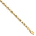 thumbnail image 1 of Auriga Fine Jewelry 10K Yellow Gold 3.25mm Diamond-Cut Rope 7" Chain Bracelet for Women, 1 of 4