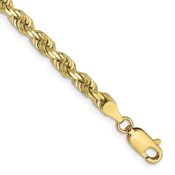 Auriga Fine Jewelry 10K Yellow Gold 4mm Quadruple Rope Chain Bracelet 8" for Women