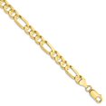thumbnail image 1 of Auriga Fine Jewelry 10K Yellow Gold 6.75mm Concave Figaro Anklet 9" for Women, 1 of 3
