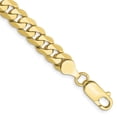 thumbnail image 1 of Auriga Fine Jewelry 10K Yellow Gold 6.75mm Flat Beveled Curb Anklet 9" for Women, 1 of 6