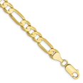 thumbnail image 1 of Auriga Fine Jewelry 10K Yellow Gold 6.75mm Light Concave Figaro Bracelet 7" for Women, 1 of 6