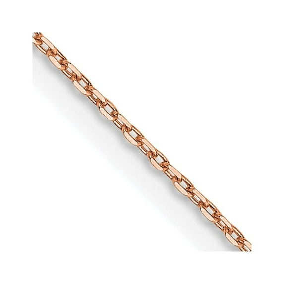 Auriga Fine Jewelry 14K Rose Gold 0.8mm Cable Chain Necklace 18inch for Women