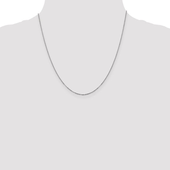 Auriga Fine Jewelry 14K White Gold 1.1mm Cable Chain Necklace 20inch for Women