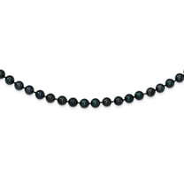Auriga Fine Jewelry 14K White Gold 6-7mm Black Pearl Necklace 16inch for Women