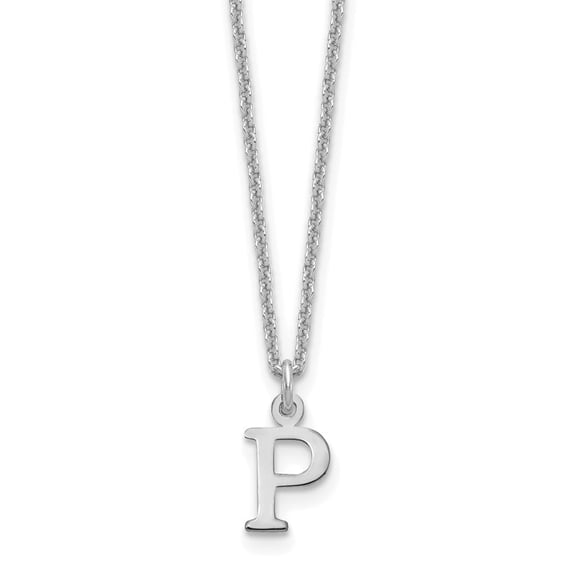 Auriga Fine Jewelry Mother's Day Gift 14K White Gold Cut-out Letter P Initial Necklace for Women