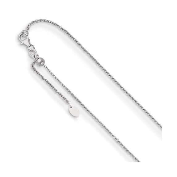 Auriga Fine Jewelry 14K White Gold Polished 1.1 mm Cable Chain Necklace for Women 24"
