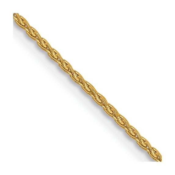 Auriga Fine Jewelry 14K Yellow Gold 1.2mm Parisian Wheat Chain Necklace 18inch for Women