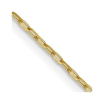 Auriga Fine Jewelry 14K Yellow Gold 1mm Open Long Link Cable Chain Necklace 16 " for Women