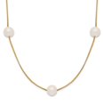 thumbnail image 1 of Auriga Fine Jewelry 14K Yellow Gold 5-6mm Pearl 9-Station Necklace 18inch for Women, 1 of 5