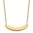 thumbnail image 1 of Auriga Fine Jewelry 14K Yellow Gold Curved Blank Bar Necklace for Women, 1 of 5