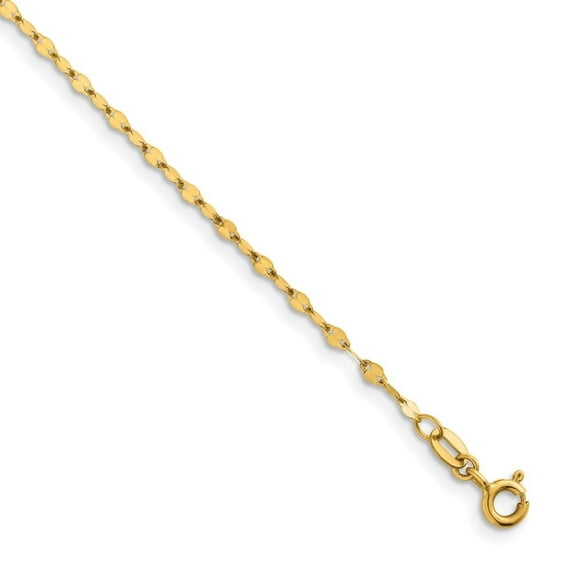 Auriga Fine Jewelry 14K Yellow Gold Polished 2 mm Fancy Link Chain Necklace for Women 20"