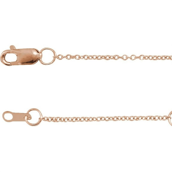 Auriga Fine Jewelry 14k Rose Gold 1 mm Adjustable Cable Chain Necklace 16-18"