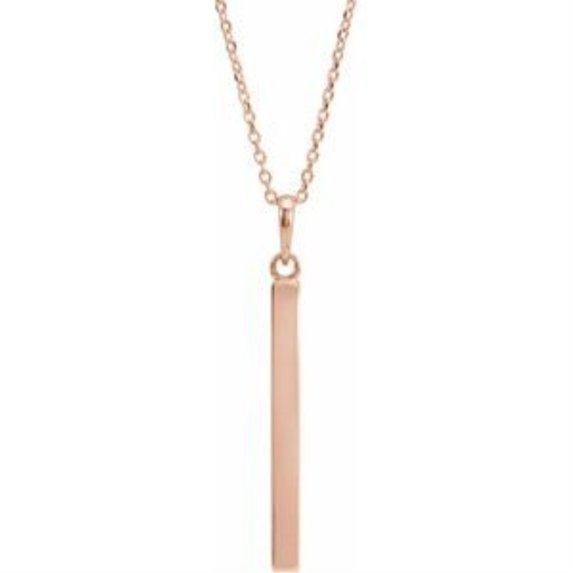 Auriga Fine Jewelry Mother's Day Gift 14k Rose Gold Four-Sided 16-18" Pendant Necklace