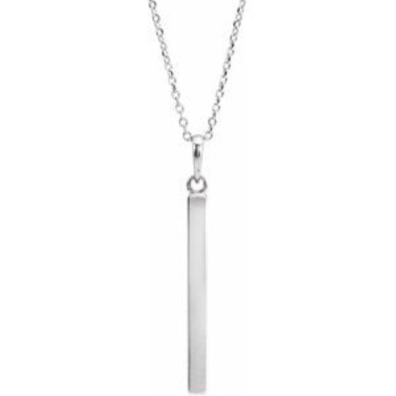 Auriga Fine Jewelry Mother's Day Gift 14k White Gold Four-Sided 16-18" Pendant Necklace